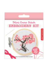 Kikkerland Mini Cross Stitch Embroidery Kit - Cherry Blossom