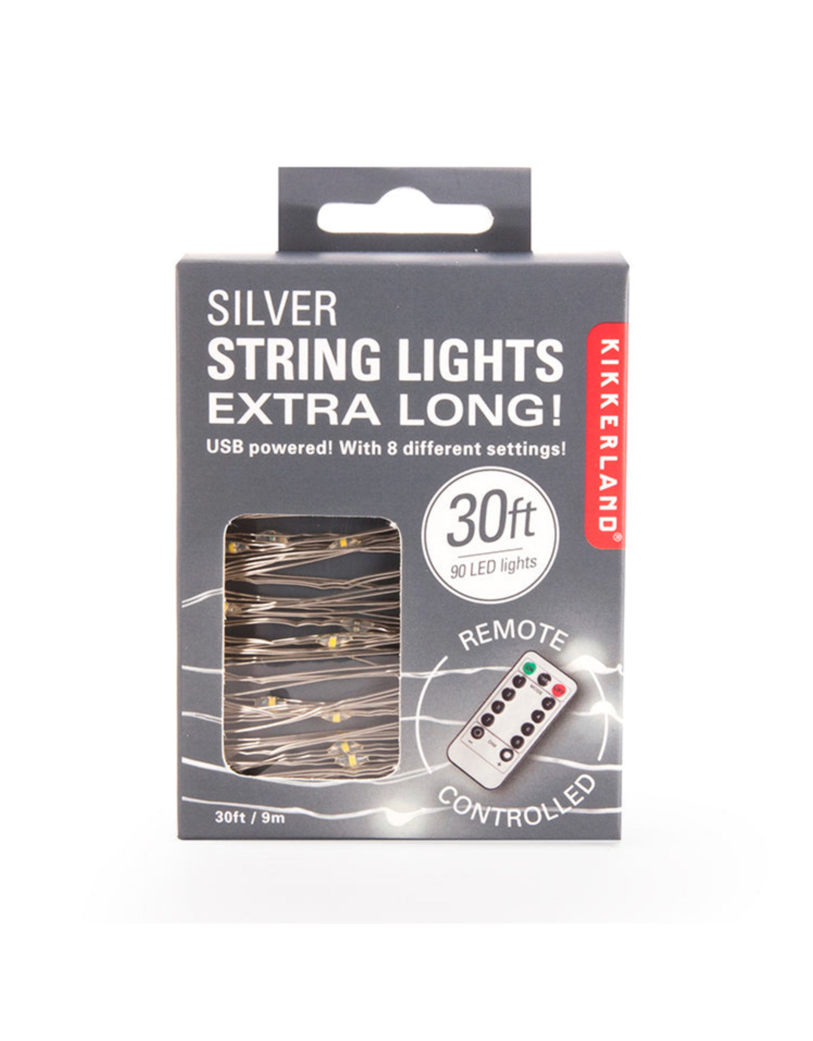 Kikkerland Extra Long! Silver String Lights
