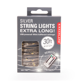 Kikkerland Extra Long! Silver String Lights