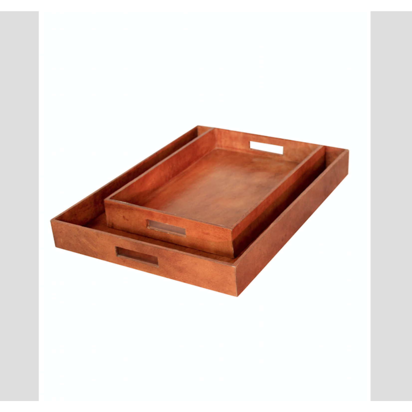 CHEHOMA SET 2 LEATHER TRAY