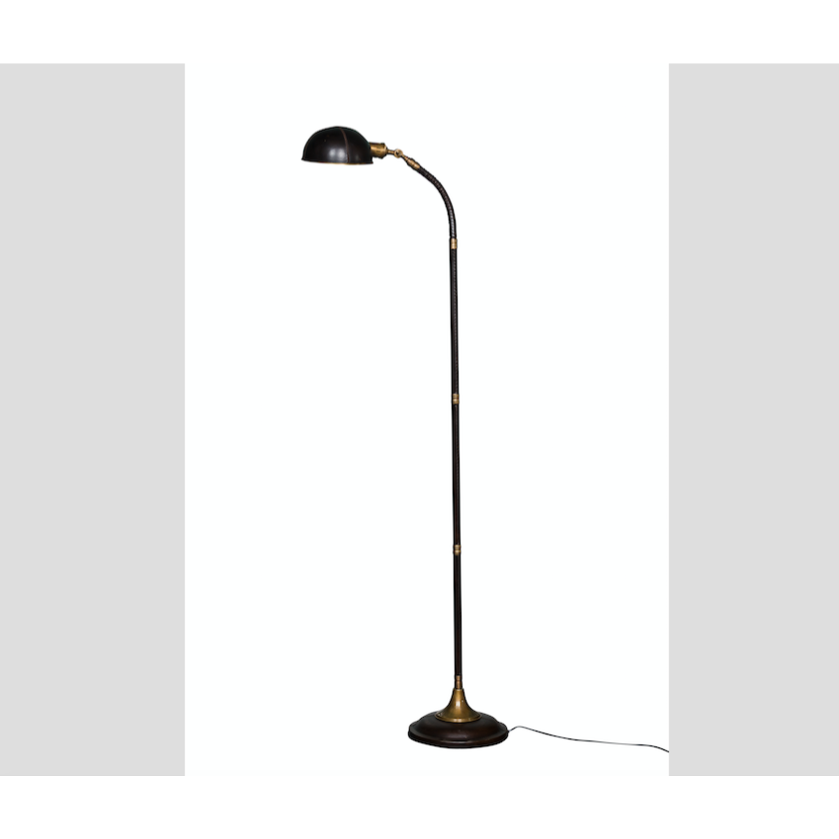 CHEHOMA FLOOR LAMP WITH LEATHER & BRASS