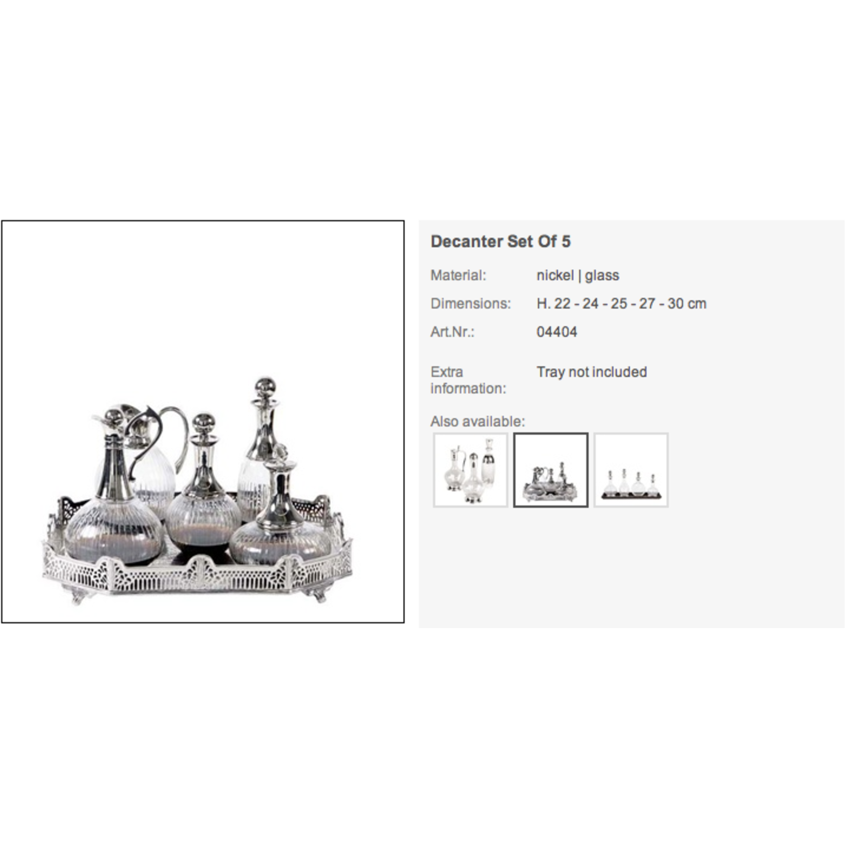 EICHHOLTZ DECANTER SET 5