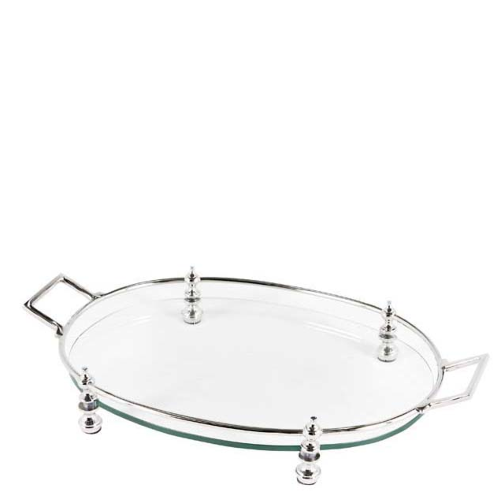 EICHHOLTZ TRAY OVAL  WITH GLASS