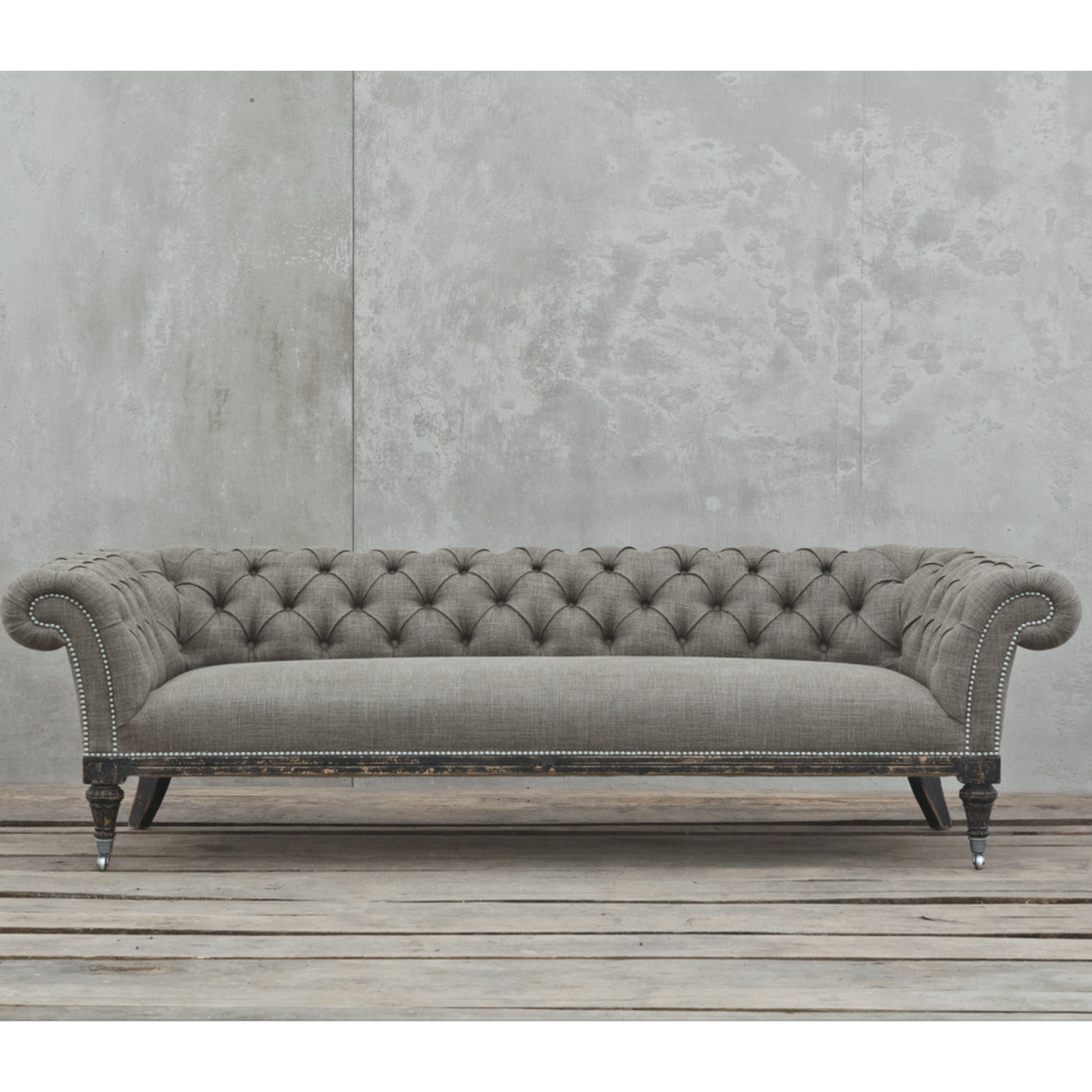 VAN THIEL MAGISTER HUMBERLAND'S SOFA FULLY UPHOL/ BRASS NAIL