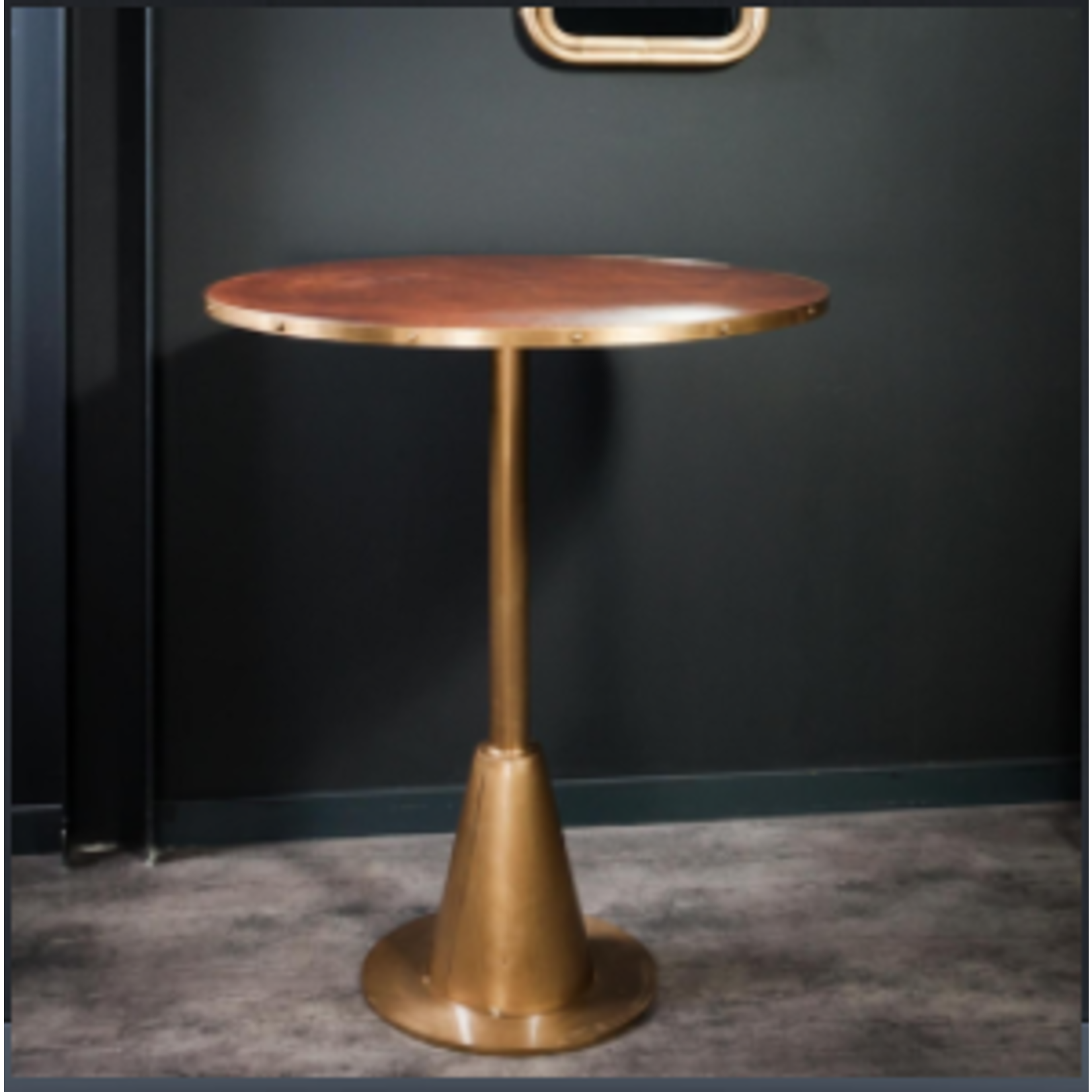 OBJET DE CURIOSITE BAR TABLE LEATHER AND BRASS