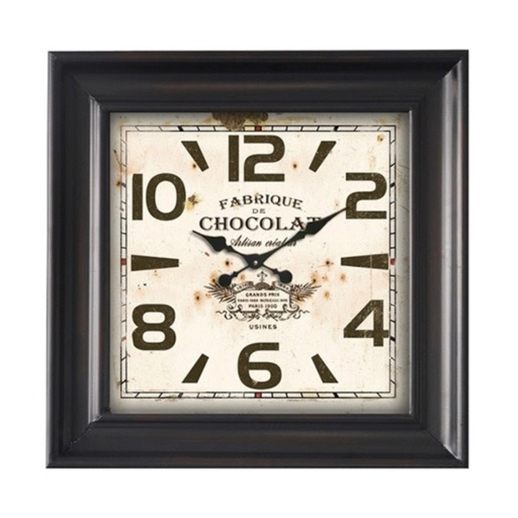 ANTIC LINE WALL CLOCK SQUARE CHOCOLATE