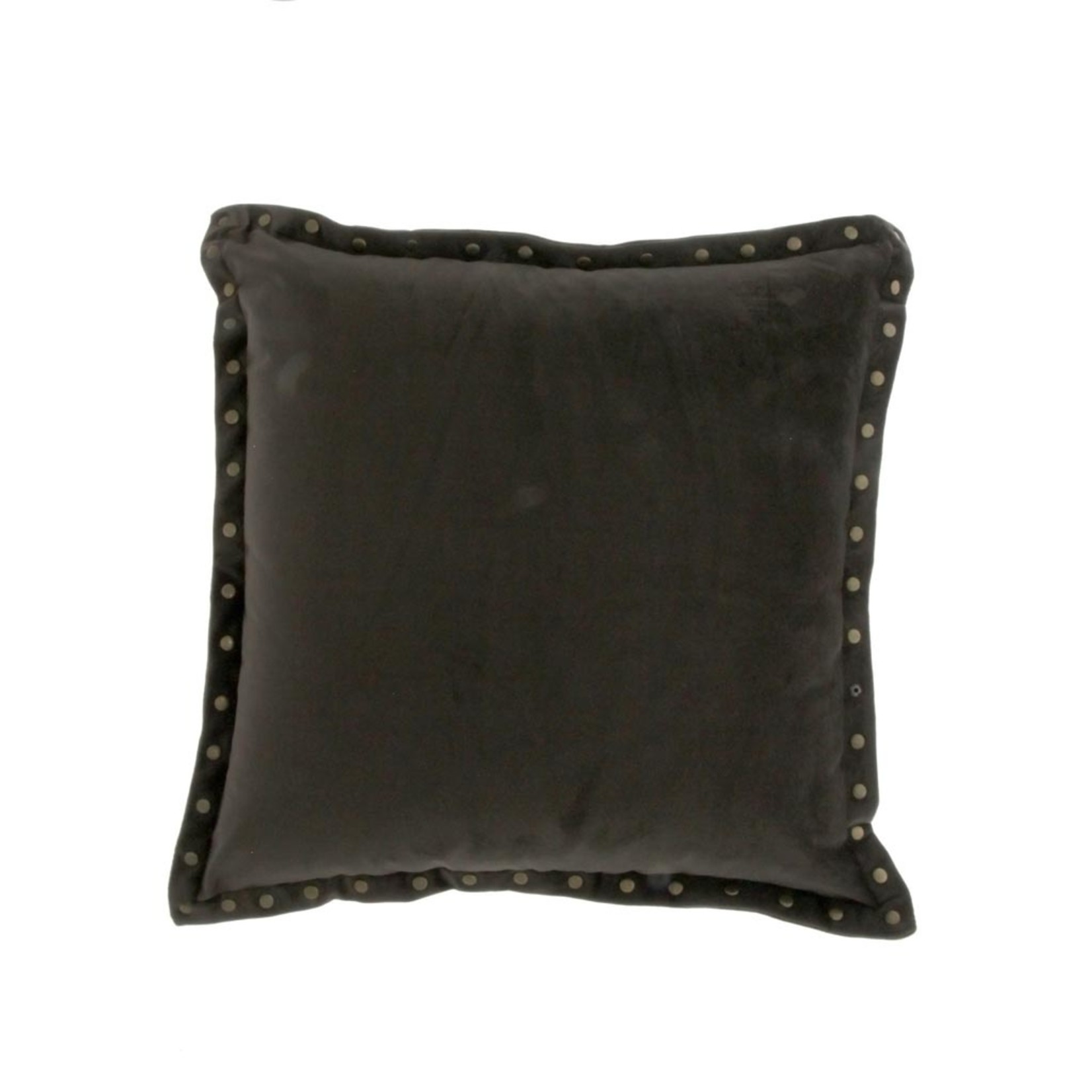CHEHOMA GREY CUSHION WITH GOLDEN STUDS