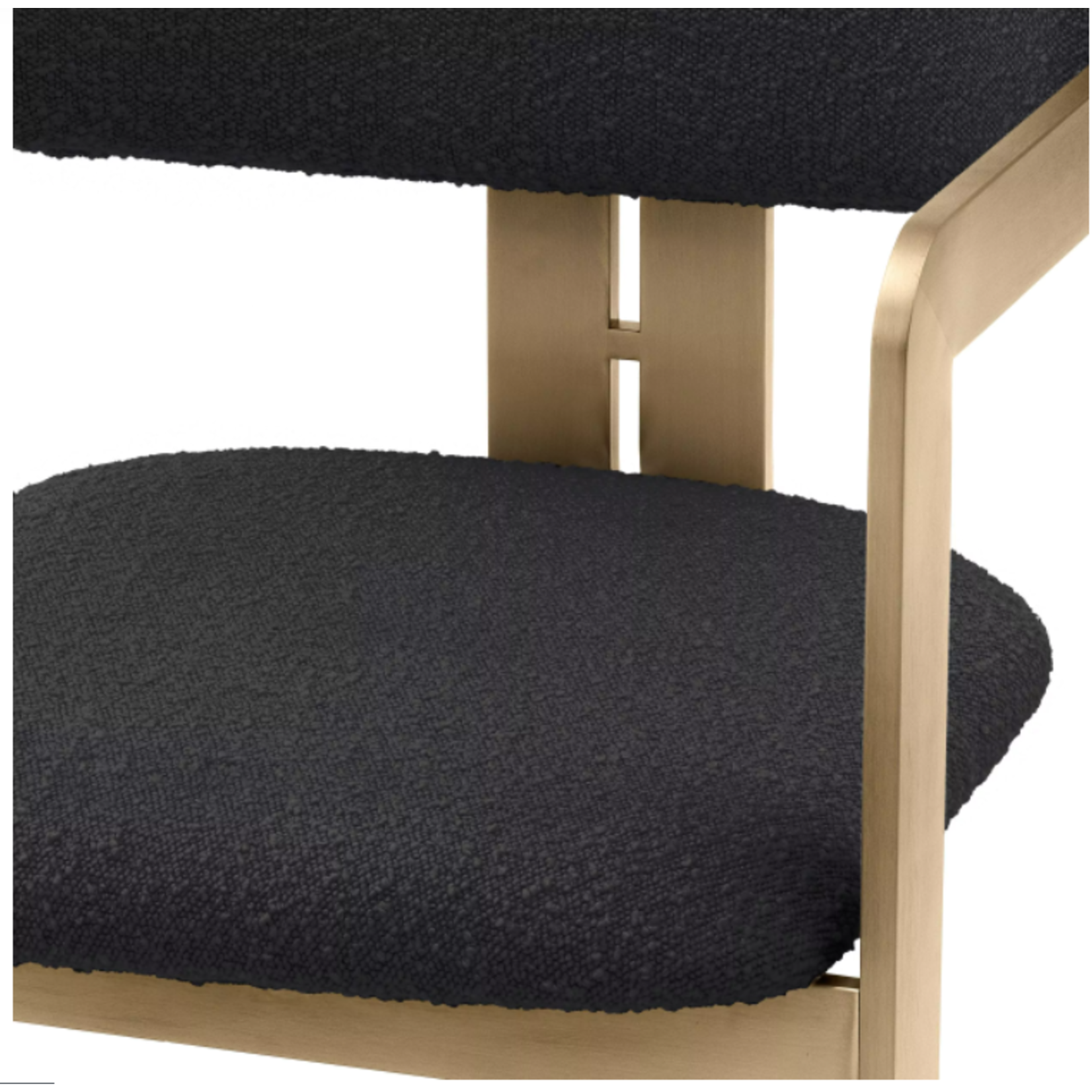 EICHHOLTZ DINING CHAIR DONATO BRUSHED BRASS FINISH BOUCLÉ