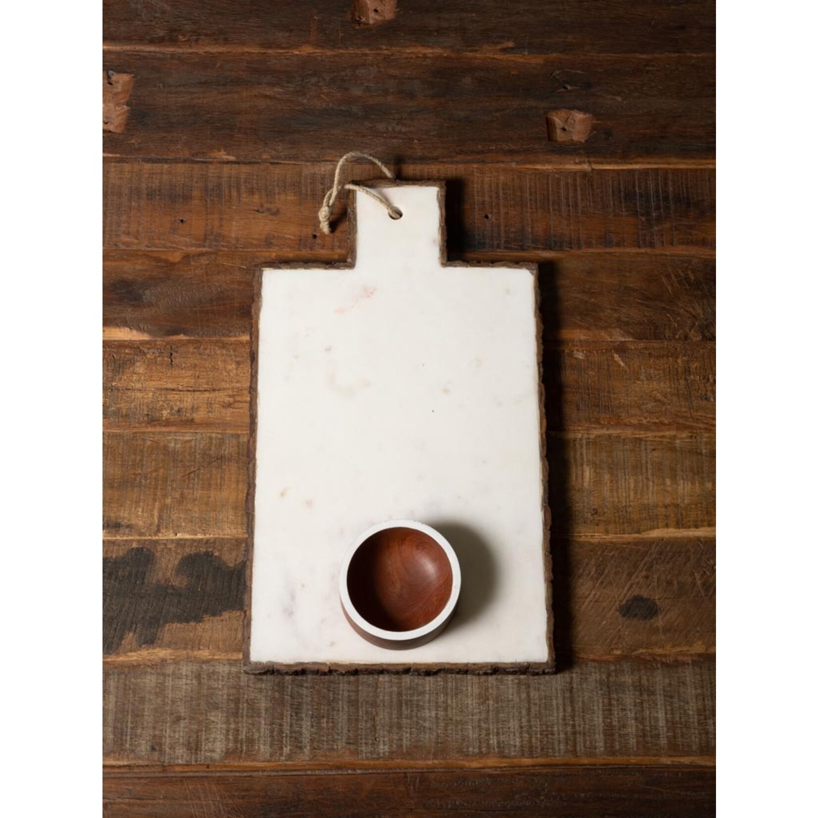 CHEHOMA MARBLE CHOPPING BOARD WITH WOODEN DIP CUP