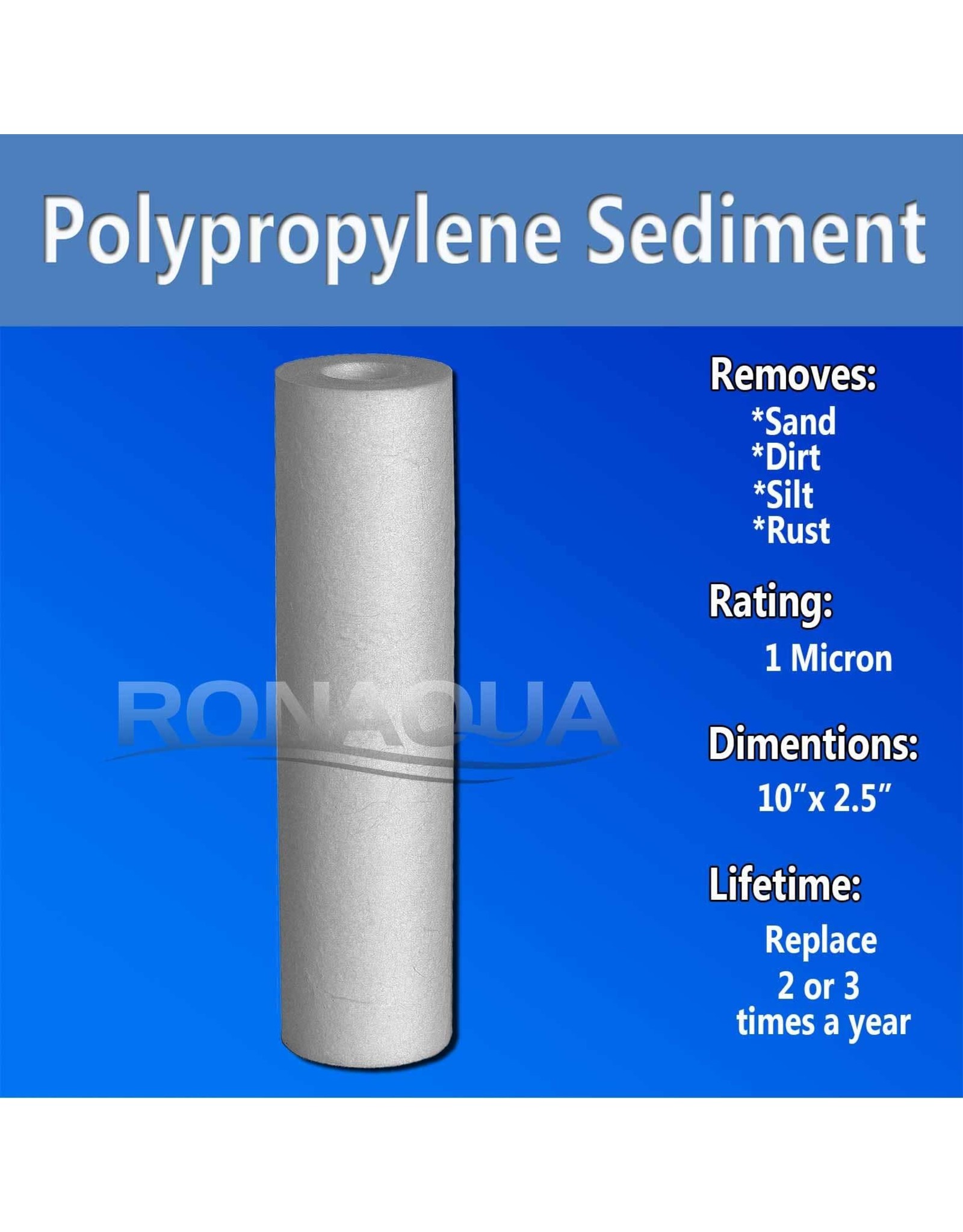 1 MICRON WATER FILTER CARTRIDGE 2 1/2 X 10