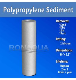 1 MICRON WATER FILTER CARTRIDGE 2 1/2 X 10