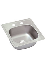 15″ x 15″ x 5 1/8″ Deep Single-Bowl Stainless Steel Bar Sink – 2-Hole (Takes 2" Drain)