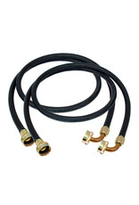 2-Pack 6 ft. Black Rubber Washing Machine Hoses With Elbows