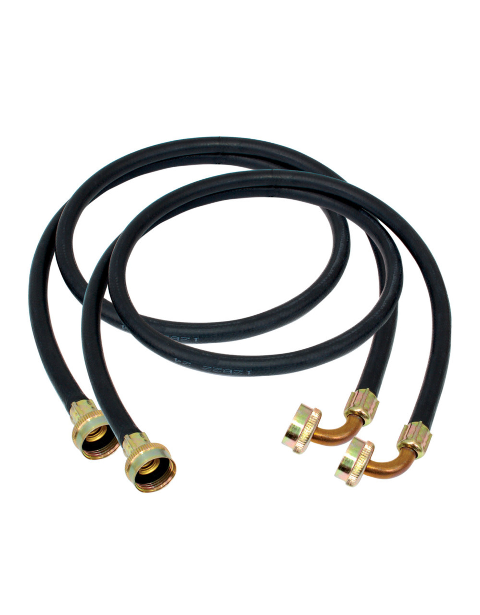 2-Pack 6 ft. Black Rubber Washing Machine Hoses With Elbows