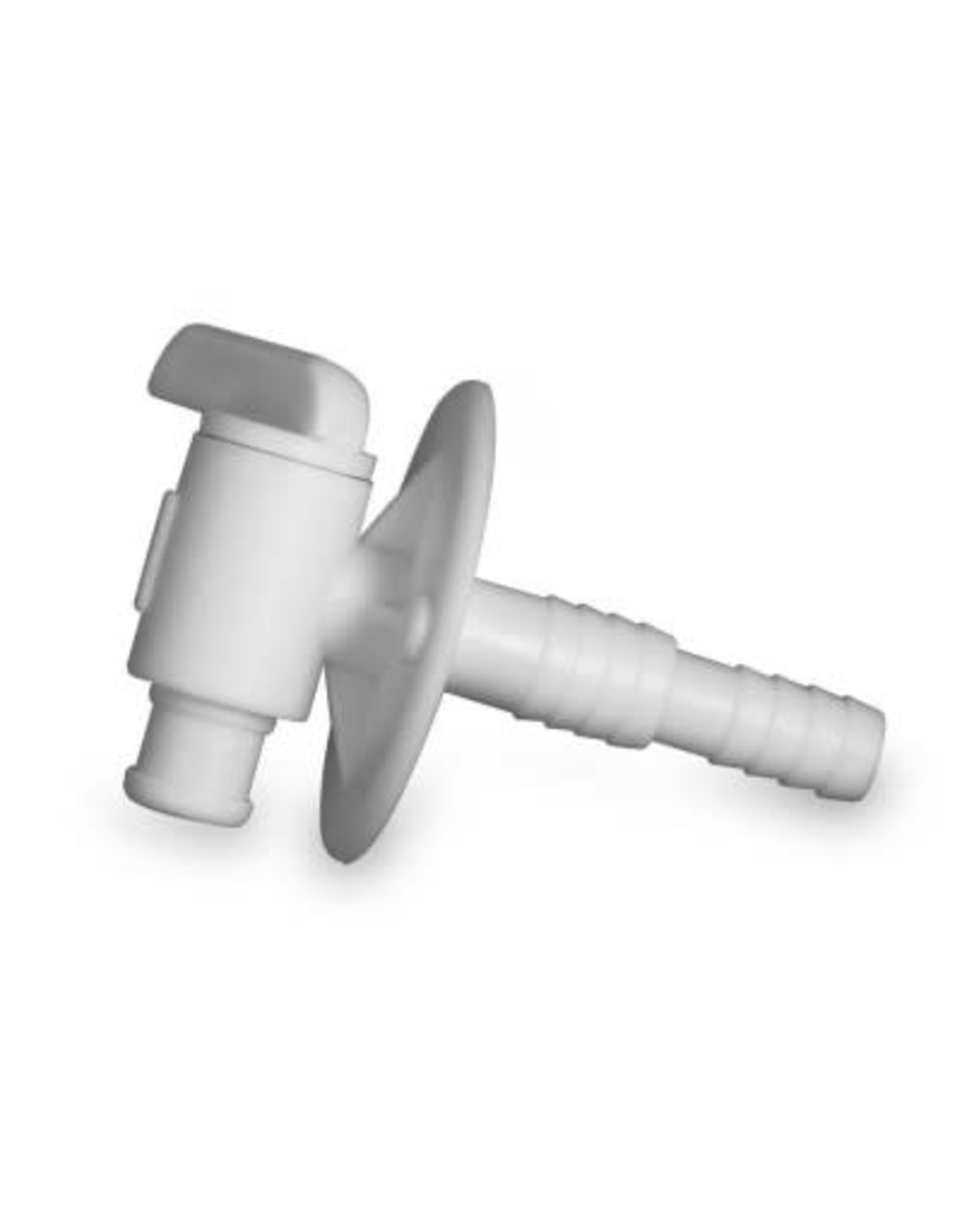 22223 Barb Drain Valve 3/8" or 1/2" w/flange