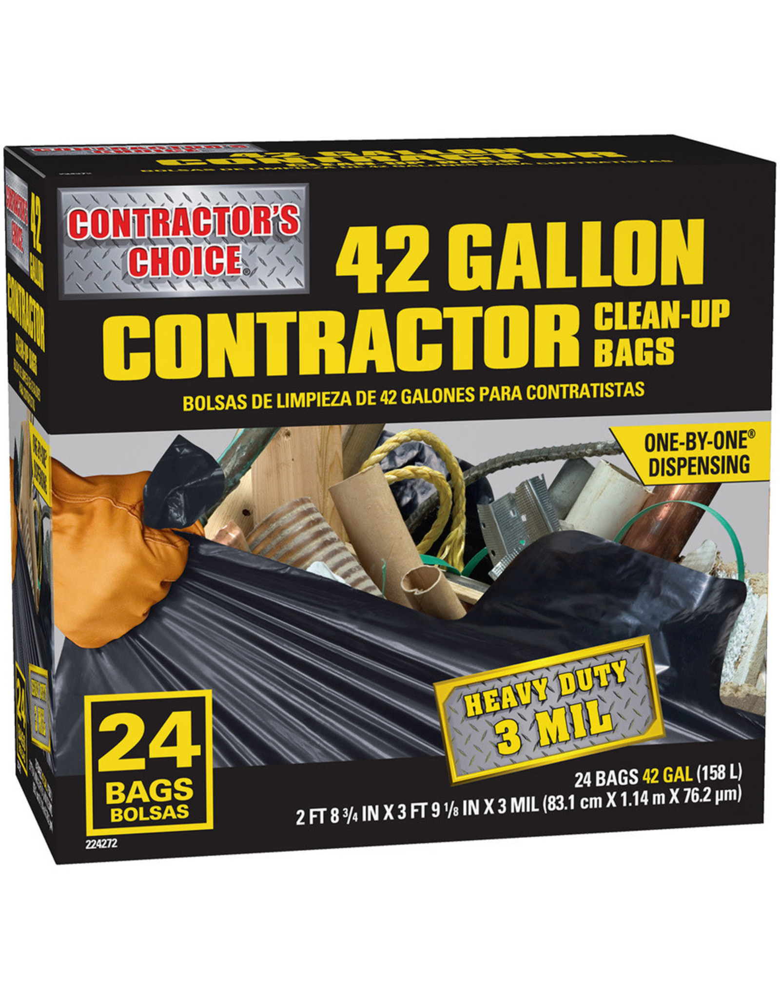 24-Count 42-Gallon Outdoor Construction Trash Bags