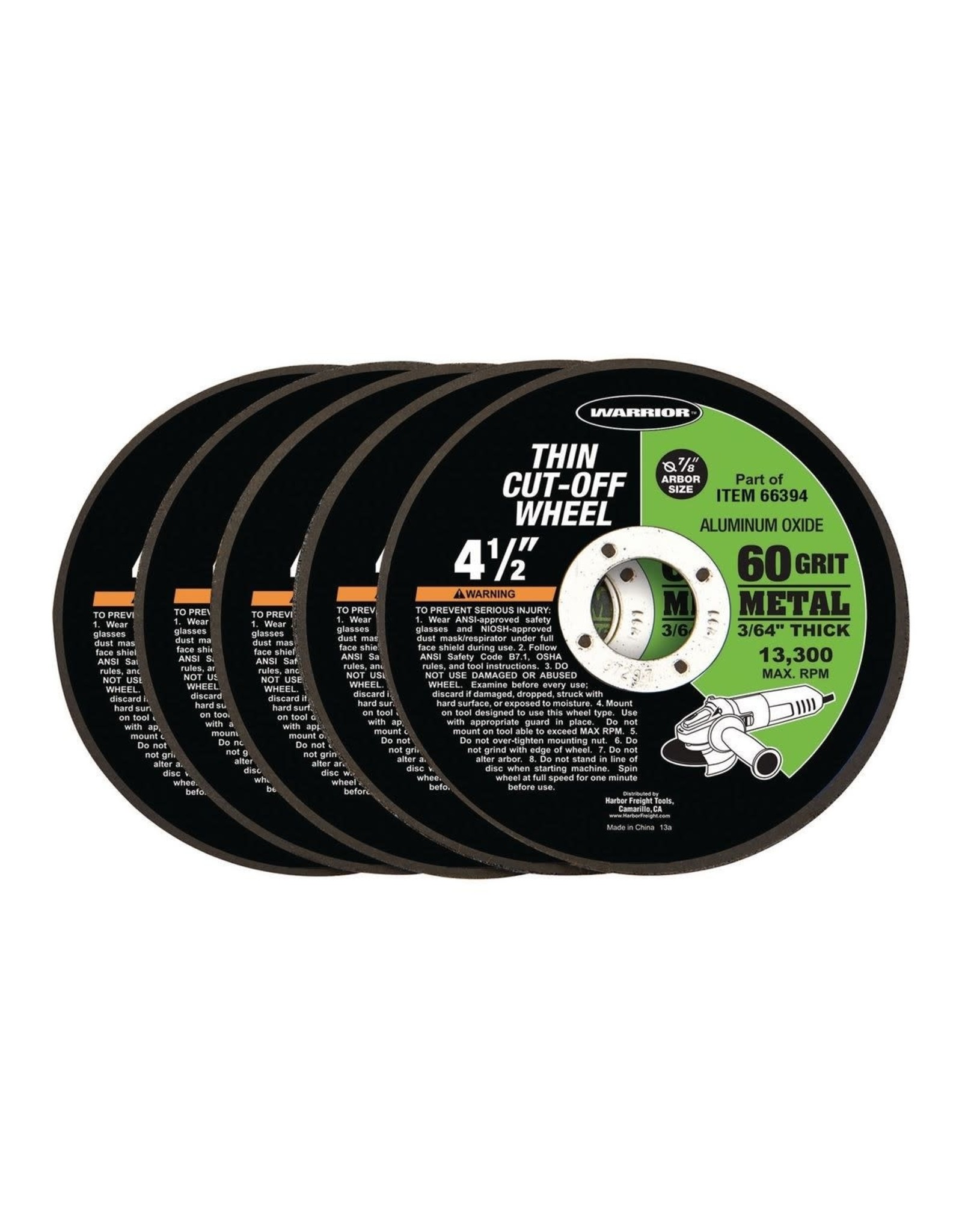 4-1/2 In. 60 Grit Thin Metal Cut-Off Wheel 5 Pack