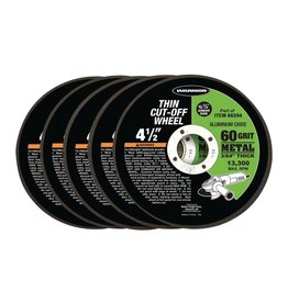 4-1/2 In. 60 Grit Thin Metal Cut-Off Wheel 5 Pack