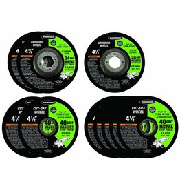 4-1/2 in. Metal/Masonry Grinding/Cut-off Wheel Assorted Set 10 Pc