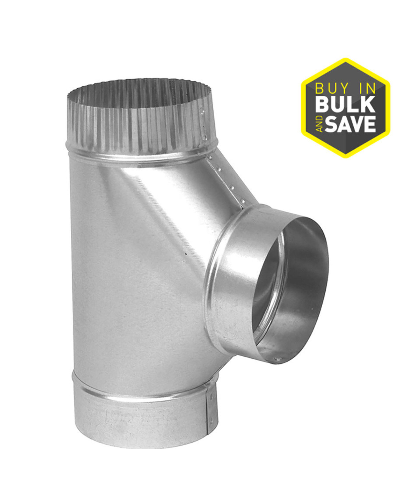 4-in dia x 4-in dia x 4-in dia x 9-in L Crimped Galvanized Duct Tee