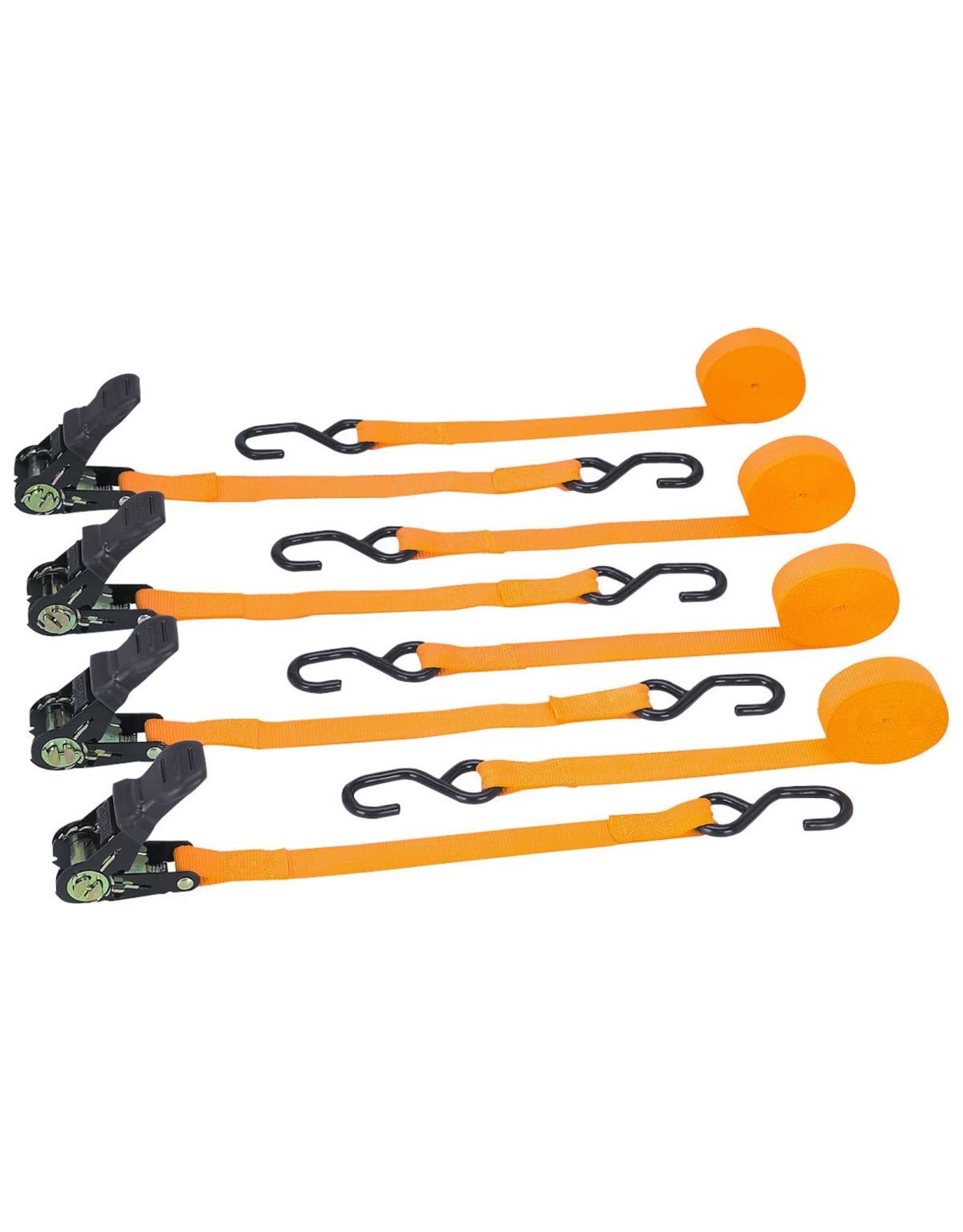 400 lb. Capacity 1 in. x 15 ft. Ratcheting Tie Downs 4 Pc