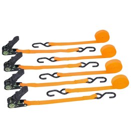 400 lb. Capacity 1 in. x 15 ft. Ratcheting Tie Downs 4 Pc