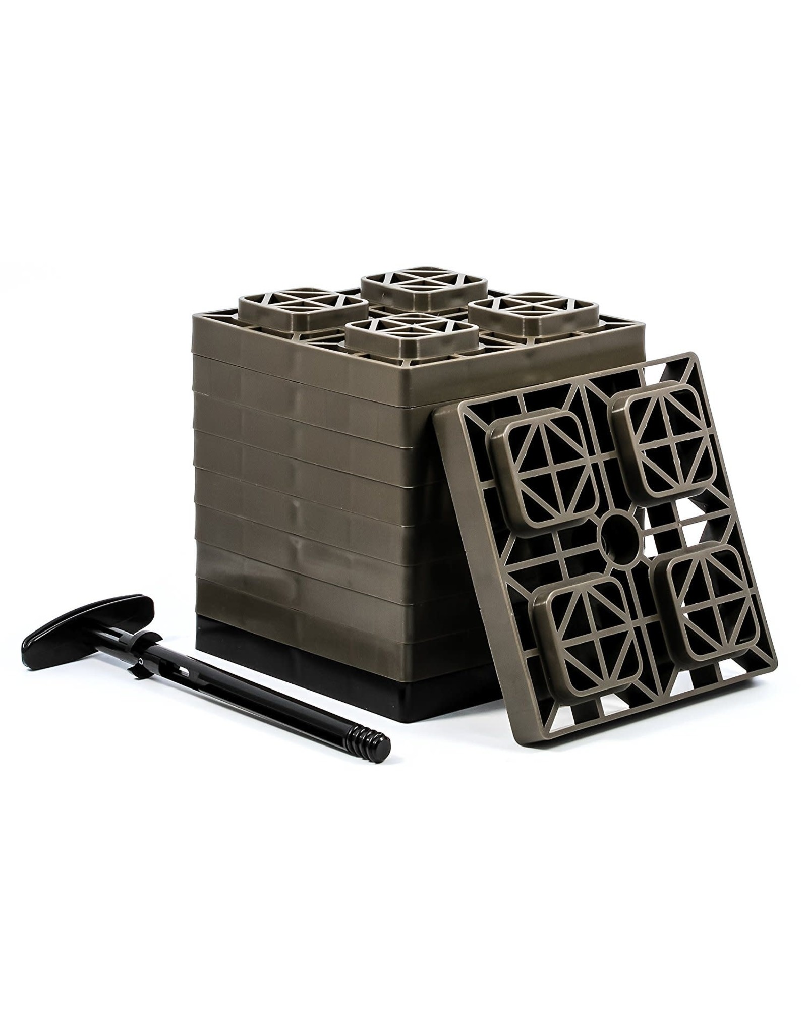 44521 Brown FasTen Leveling Block with T-Handle, 2x2 (Pack of 10)