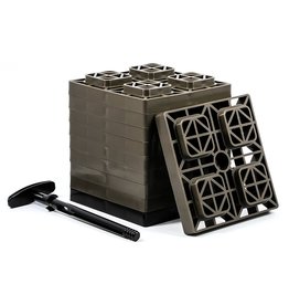 44521 Brown FasTen Leveling Block with T-Handle, 2x2 (Pack of 10)