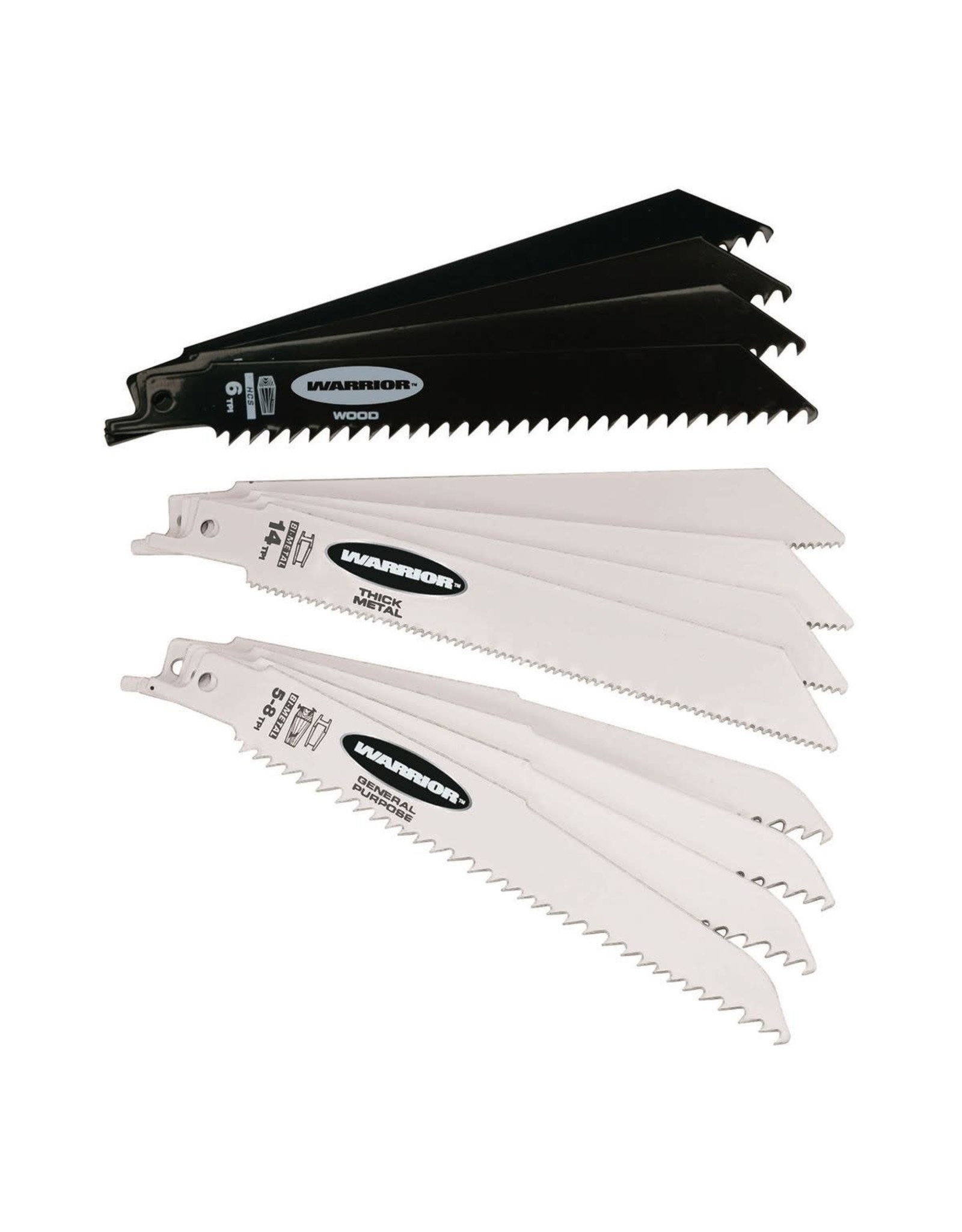 6 In. General Purpose Bi-Metal Reciprocating Saw Blade Assortment, 12 Pack