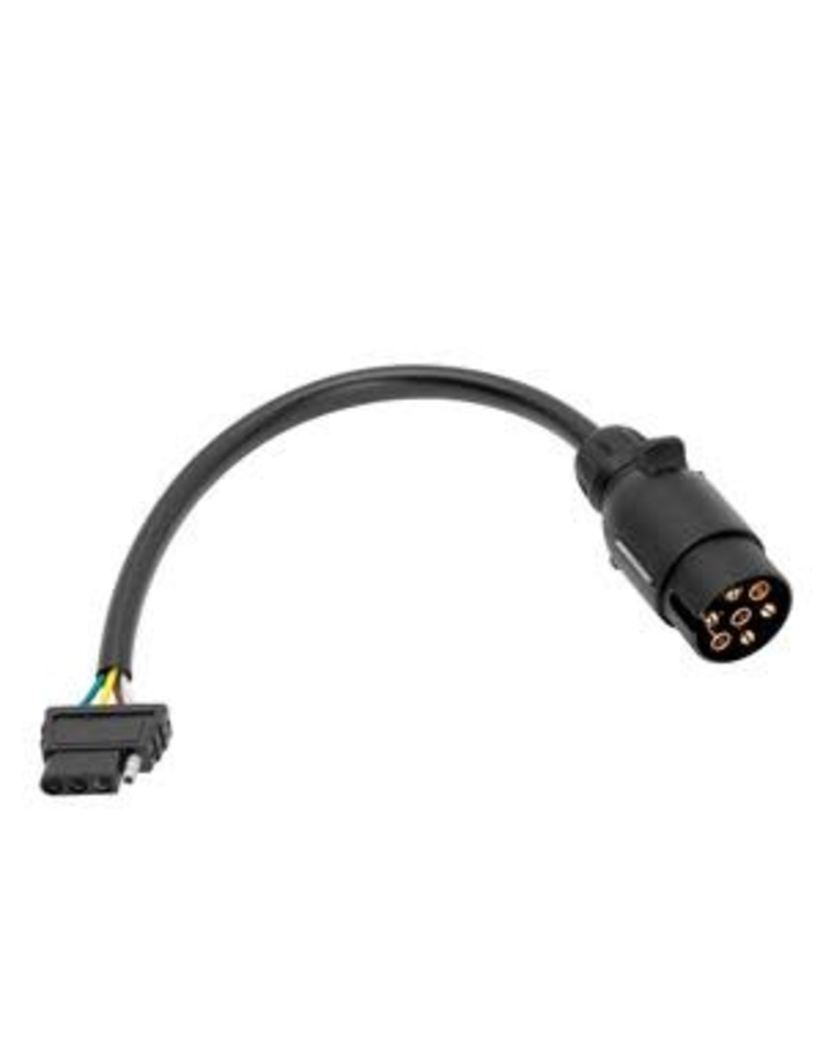 7-Way European Style Round Pin To 4-Flat Adapter