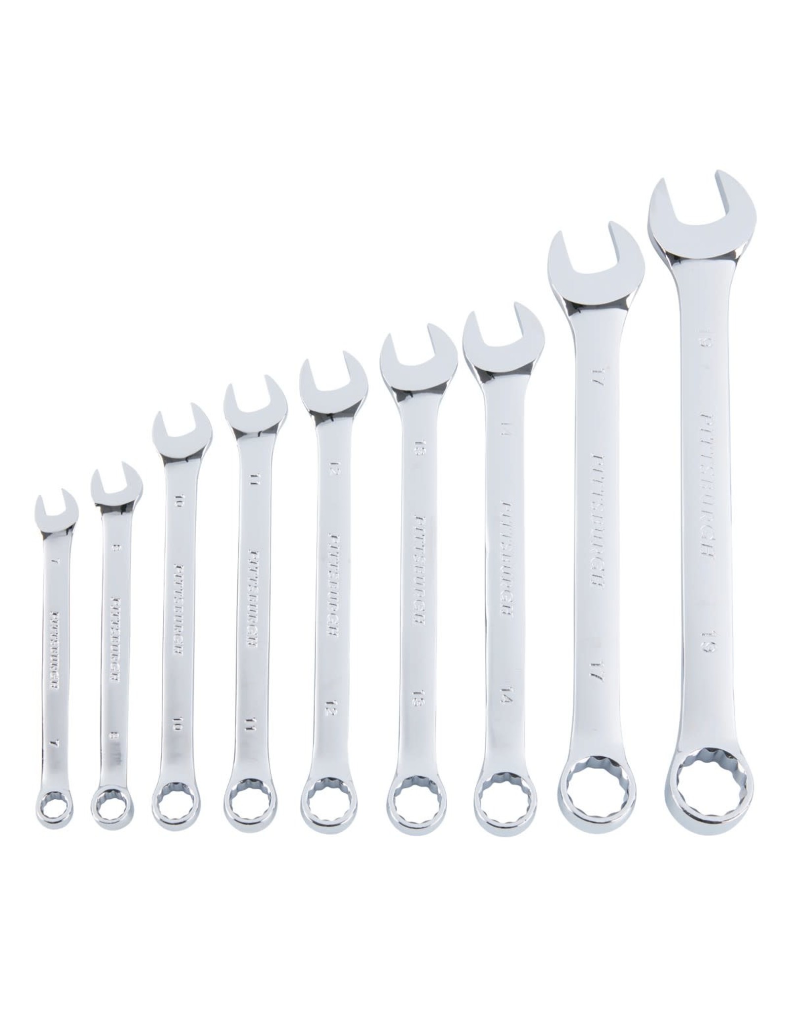 9 Pc Fully Polished Metric Combination Wrench Set