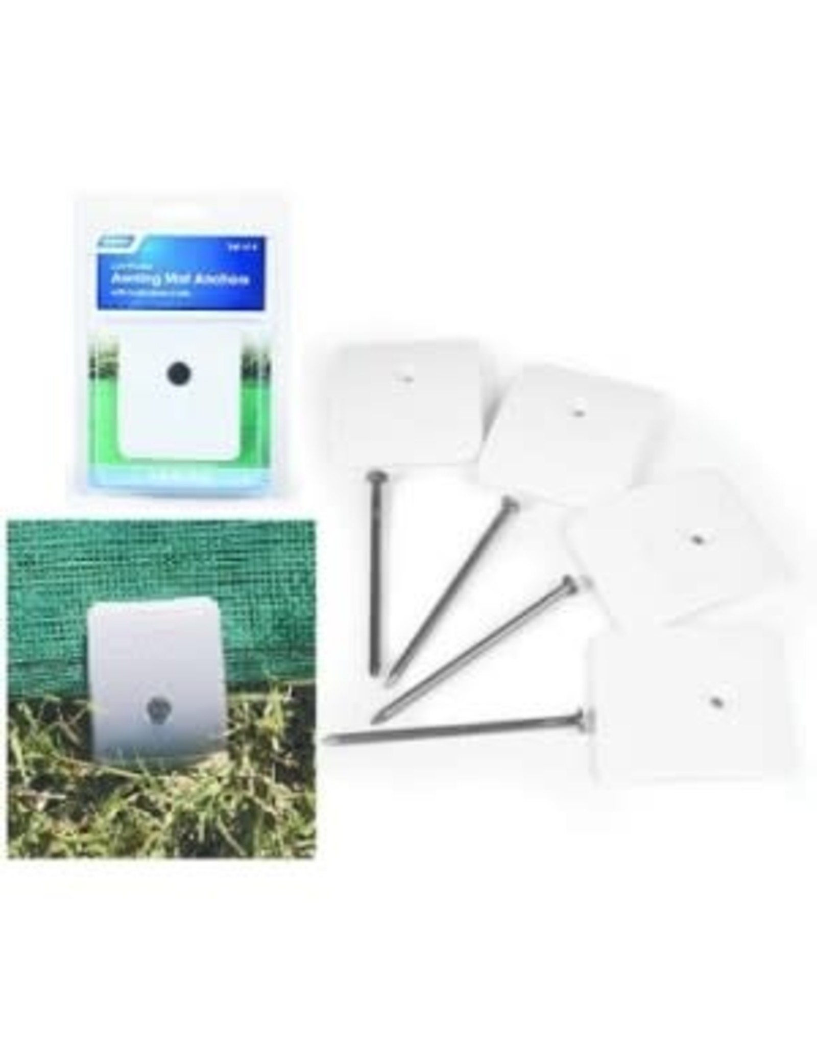 AWNING MAT ANCHOR 4PK WHT 45631