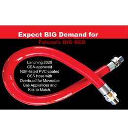 BIG RED 3/4" ID X 48" GAS HOSE W/NSF PVC COATING (KIT) W/GAS SWIVEL, STREET ELBOWS,QUICK DISCONNECT,RESTRAINING KIT, FULL PORT BALL VALVE