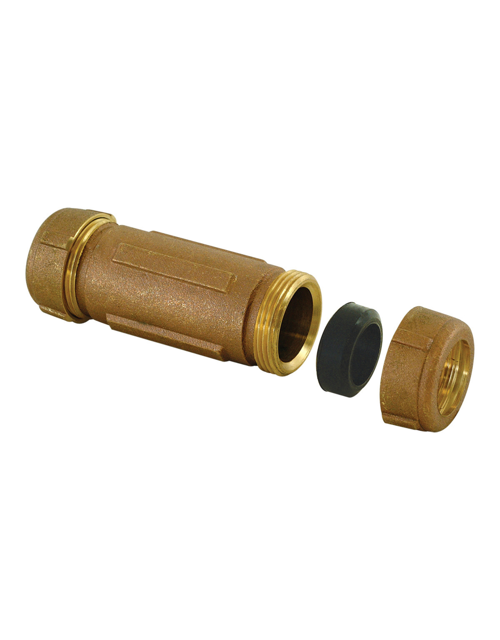 BRASS COMPRESSION COUPLING 1/2 X 3/4