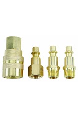Brass Industrial Quick Coupler Set 4 Pc
