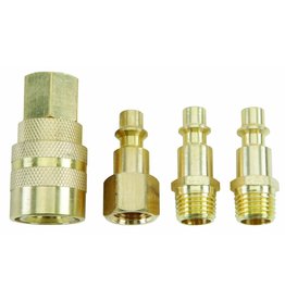 Brass Industrial Quick Coupler Set 4 Pc