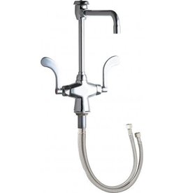 Chicago Single-hole, deck-mounted manual laboratory faucet 8" spout