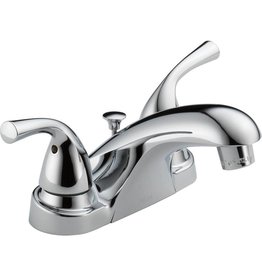 Delta Foundations Chrome 2-Handle 4-in Centerset Bathroom Faucet Drain Included