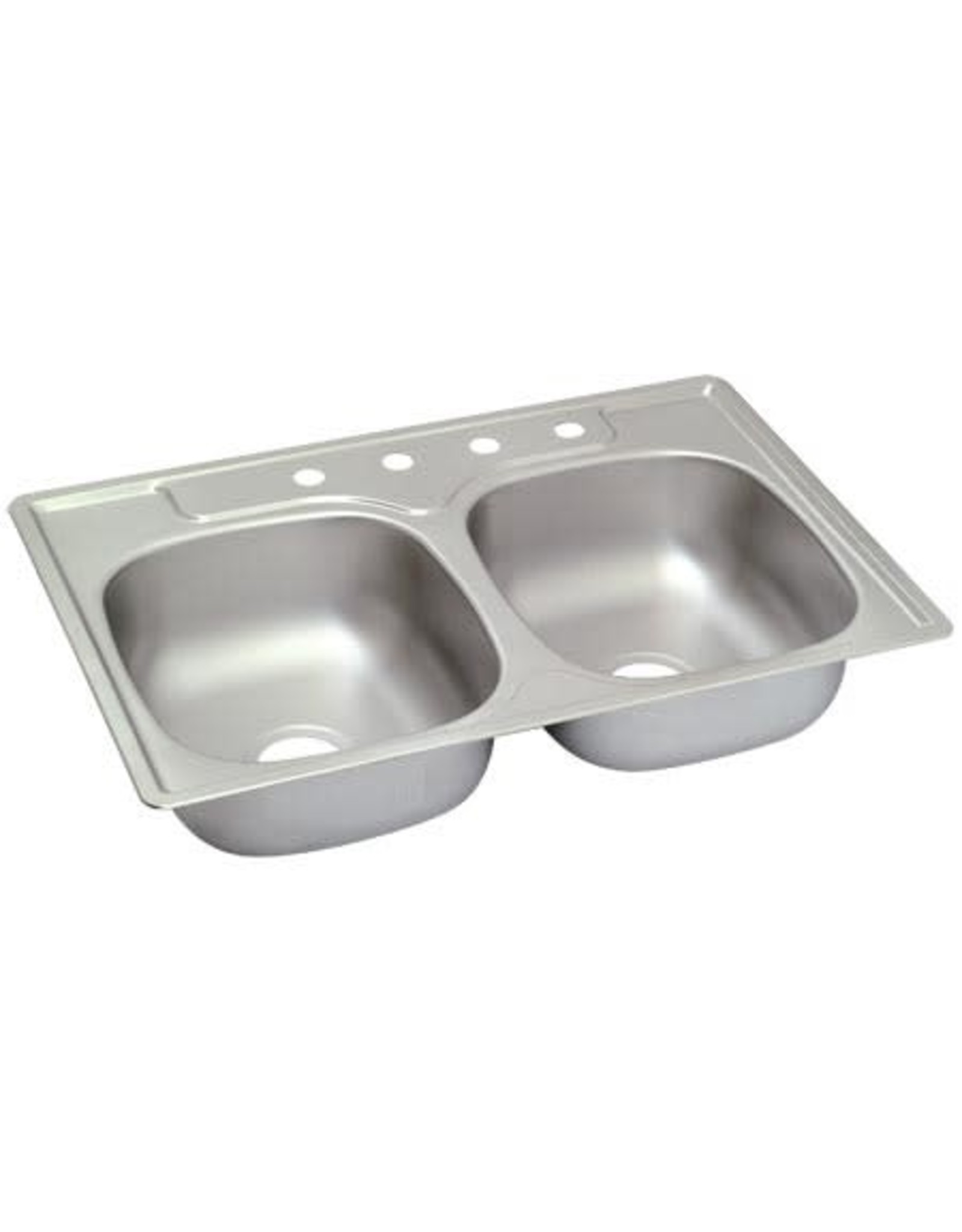 DOUBLE BOWL STAINLESS STEEL KITCHEN SINK 33 x 22 x 6