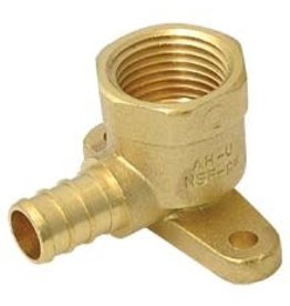 DROP EAR ELBOW - PEX X FEMALE - BRASS 1/2"