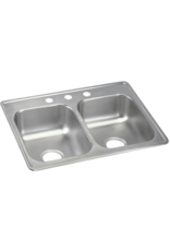 Elkay Stainless Steel 25" x 19" x 6-5/16", Equal Double Bowl Drop-in Sink