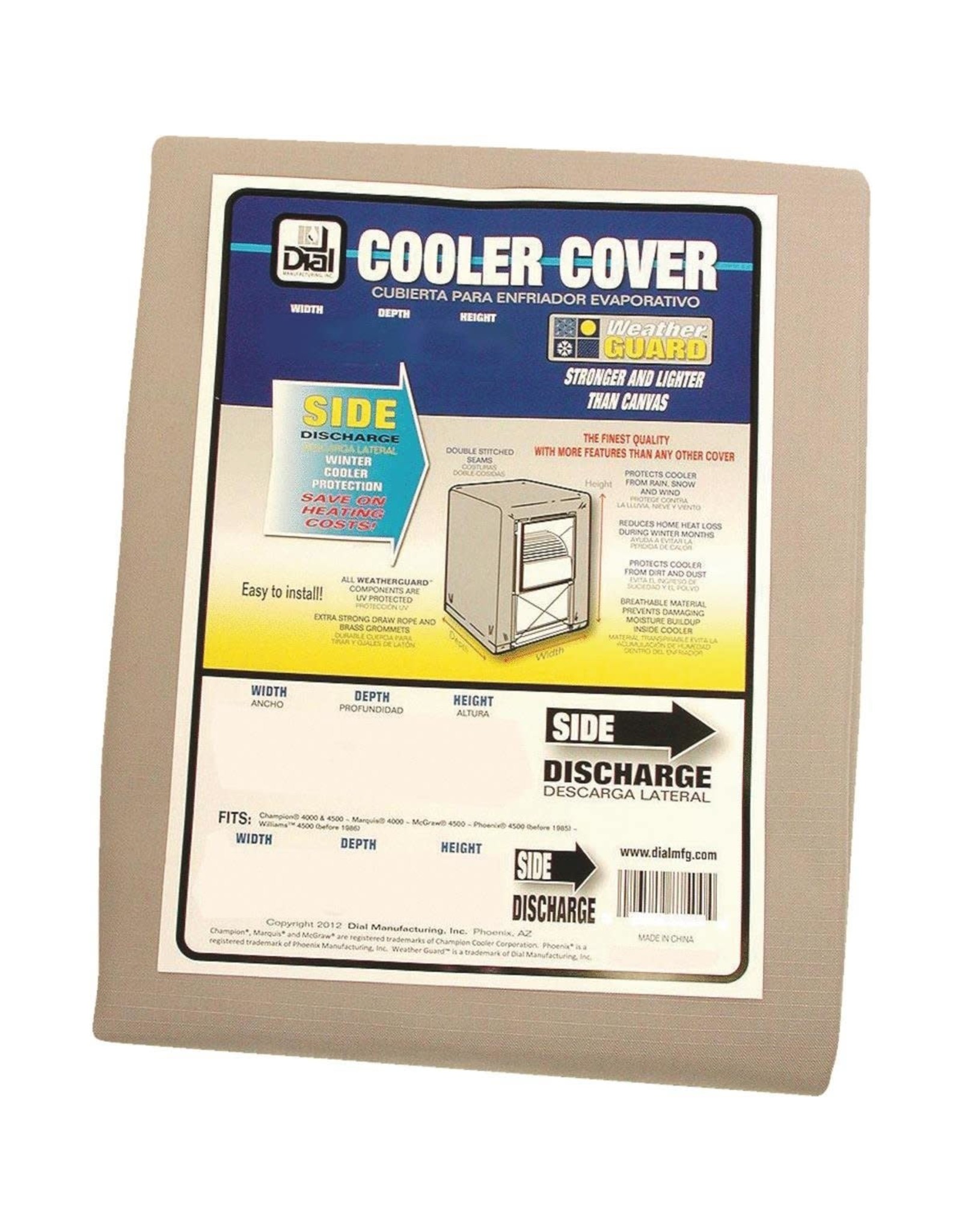 EVAPORATIVE COOLER COVER 34 x 34 x 40 Side Draft