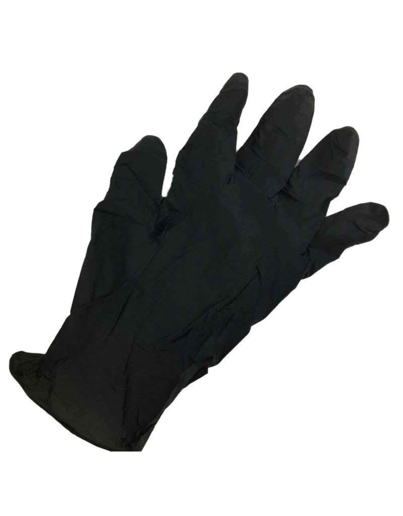 XL Nitrile Disposable Gloves - Black- Powder Free - Box of 100
