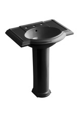 KOHLER Devonshire Vitreous China Pedestal Bathroom Sink/Black