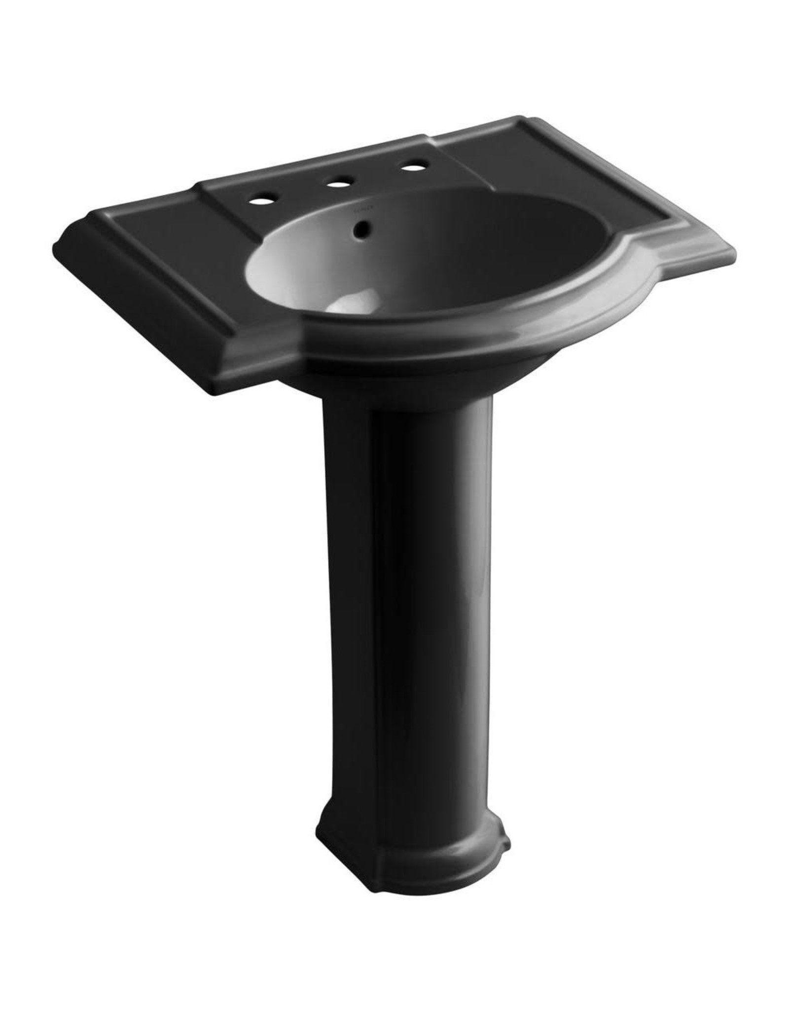 KOHLER Devonshire Vitreous China Pedestal Bathroom Sink/Black