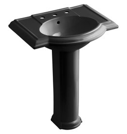KOHLER Devonshire Vitreous China Pedestal Bathroom Sink/Black