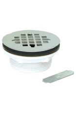 NO-CAULK SHOWER DRAIN SS GRID  W/ WRENCH