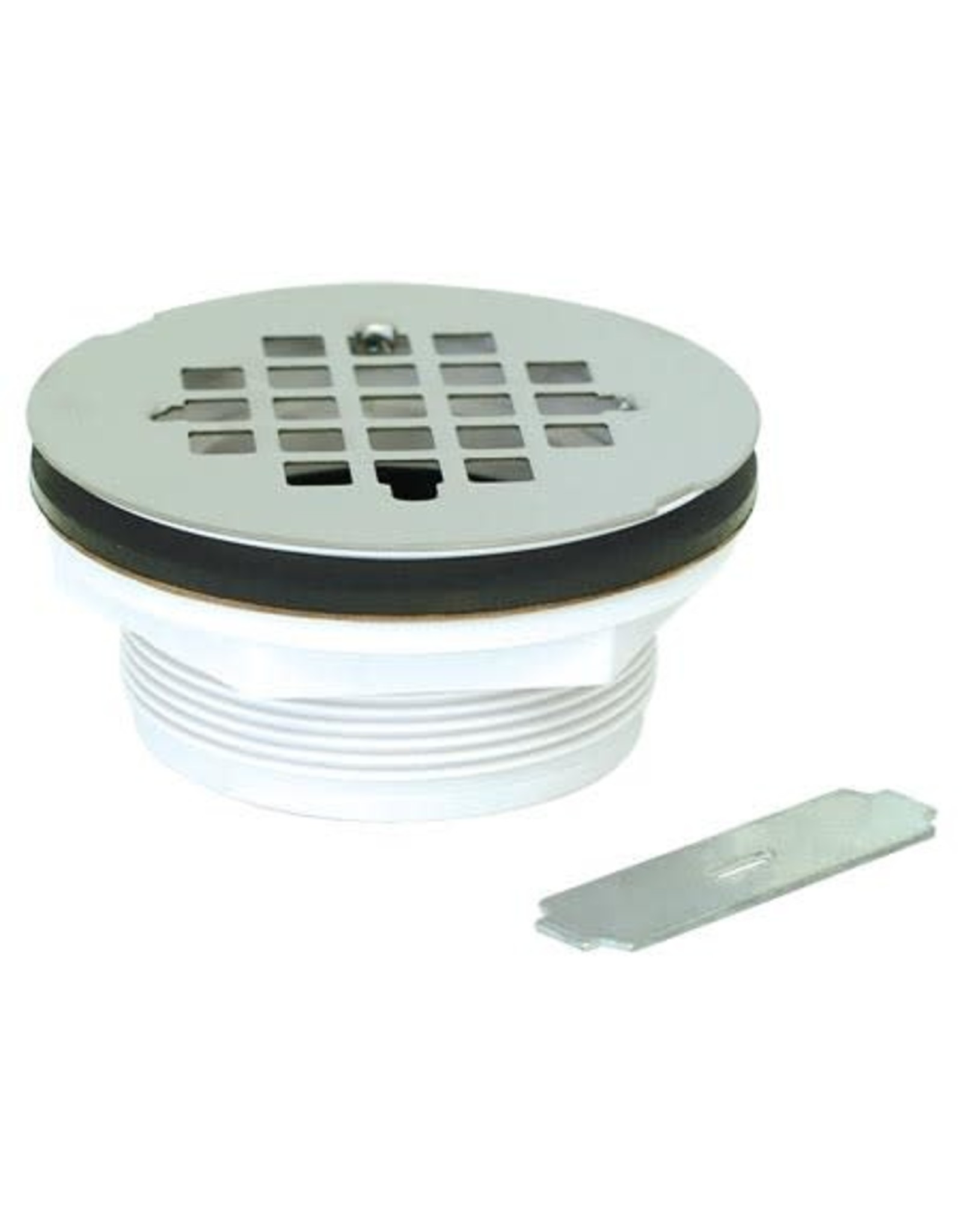 NO-CAULK SHOWER DRAIN SS GRID  W/ WRENCH