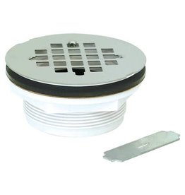NO-CAULK SHOWER DRAIN SS GRID  W/ WRENCH