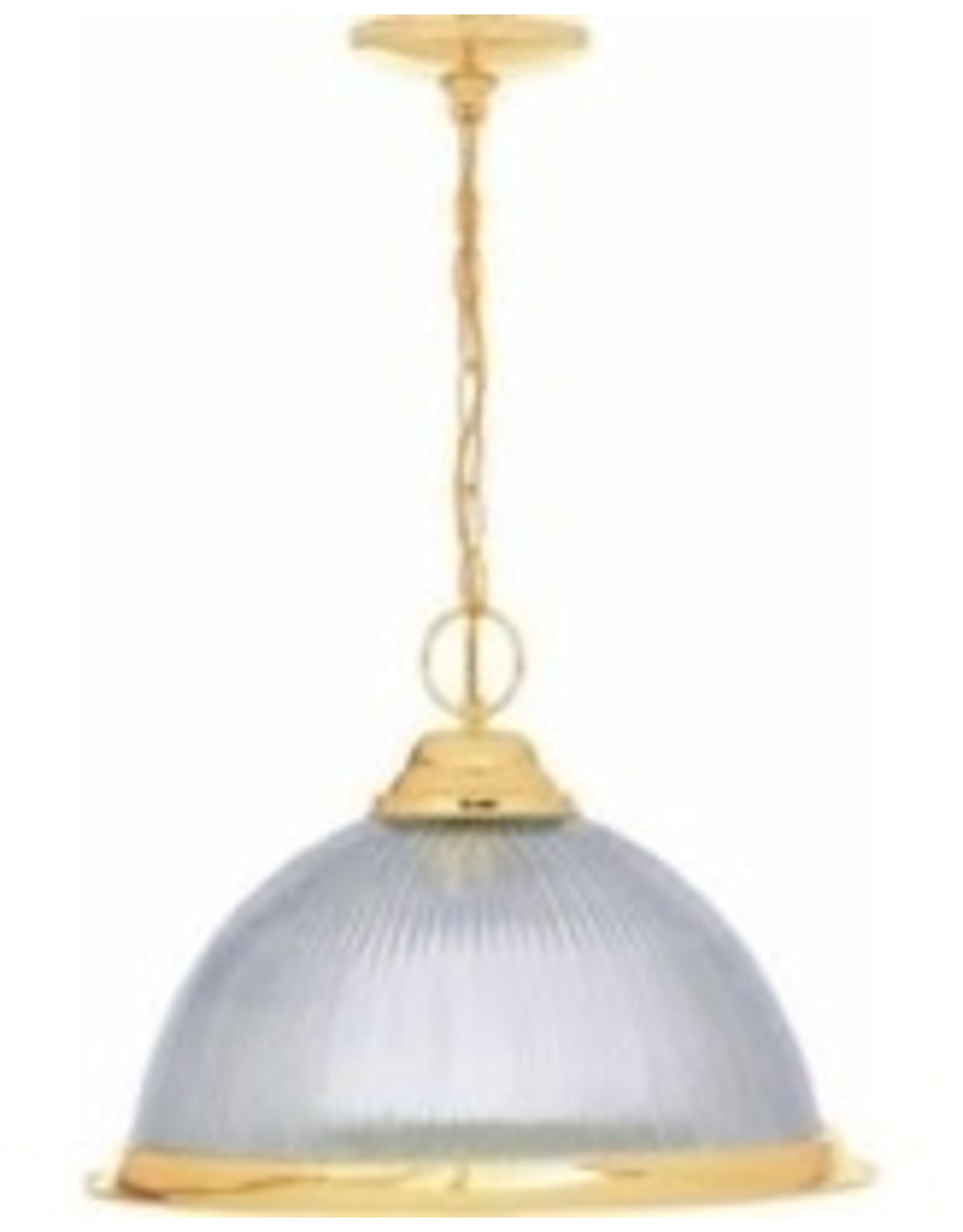 One-Light Pendant Polished Brass Halophane Glass